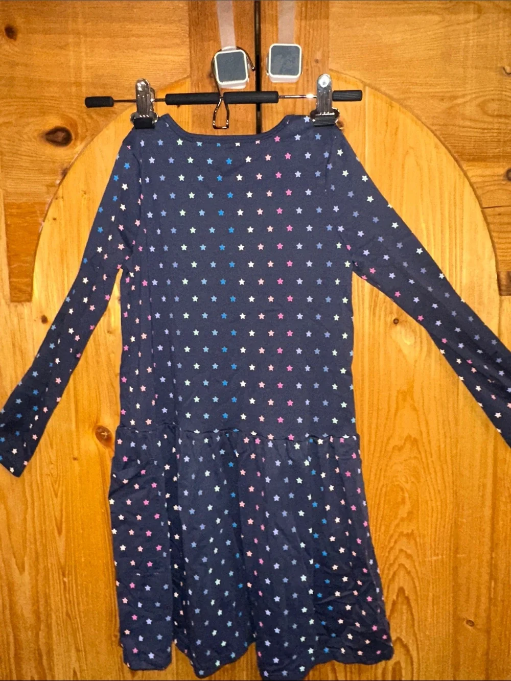 Tea Collection Navy Long-Sleeve Star Print Dress